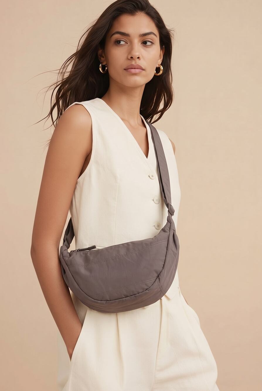 Pleat Crossbody Gymshark Bag Browm New